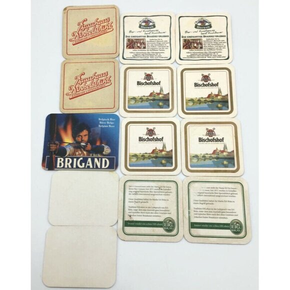 56 Beer Coaster Lot Vtg Cardboard European German Bier Pub Bar Brewery Man Cave - Picture 3 of 14